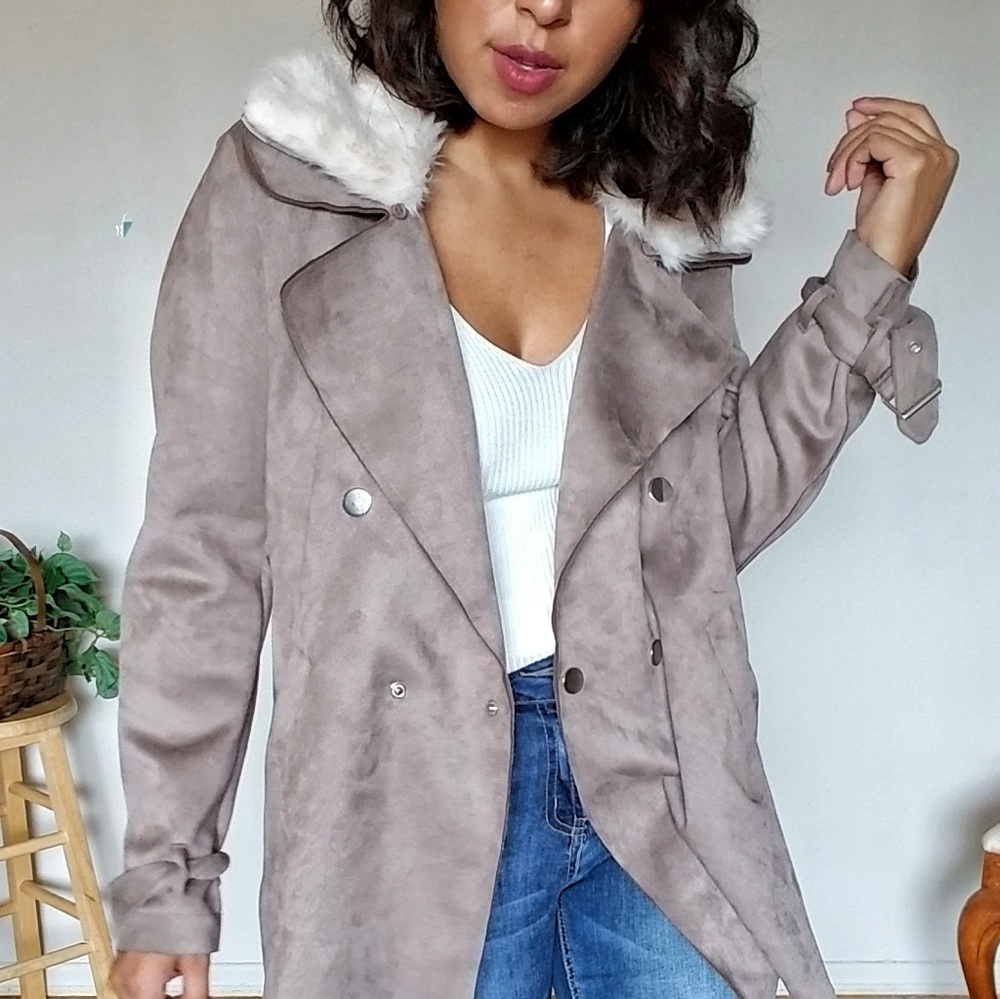 OLIVE OVERSIZED BOYFRIEND JACKET - Picture 10 of 12